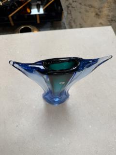  Murano Murano Sommerso Blue and Teal Art Glass Vase Italy Mid Century - 4487963