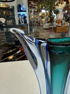  Murano Murano Sommerso Blue and Teal Art Glass Vase Italy Mid Century - 4487965
