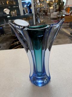  Murano Murano Sommerso Blue and Teal Art Glass Vase Italy Mid Century - 4487966