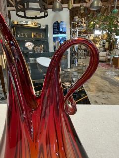  Murano Murano Sommerso Glass Ewer Vase in Amber and Ruby Italy 1960s - 4487771