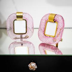  Murano Pair of Pink Murano Glass Table Frames Italy probably Mid 20th Century - 4686214