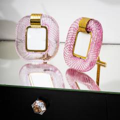  Murano Pair of Pink Murano Glass Table Frames Italy probably Mid 20th Century - 4686218