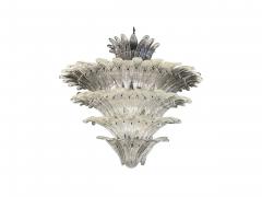  Murano Pair of Tiered Glass Frond Form Murano Chandeliers - 4272766