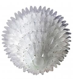  Murano Pair of Tiered Glass Frond Form Murano Chandeliers - 4272769