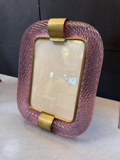  Murano Pink Murano Glass and Brass Picture Frame - 4324137
