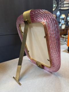  Murano Pink Murano Glass and Brass Picture Frame - 4324141