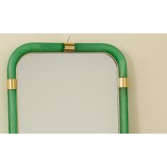  Murano Rectangular Torciglione Wall Mirror Murano Glass in Barovier Style - 4377983