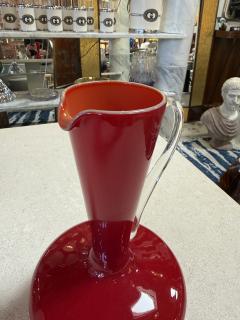  Murano Red Murano Glass Pitcher 1960s - 4540762