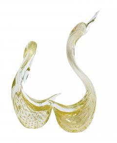  Murano Set of 2 pcs Decorative Italian Handmade Murano Glass Birds Swans Sculptures - 3893785