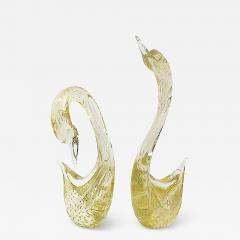  Murano Set of 2 pcs Decorative Italian Handmade Murano Glass Birds Swans Sculptures - 3895578