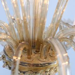 Murano Stunning Mid Century Fume Floral Six Arm Murano Glass Chandelier - 4360205