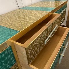  Murano Turquoise and Golden Vintage Murano Glass sideboard - 3815558