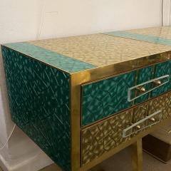  Murano Turquoise and Golden Vintage Murano Glass sideboard - 3815570