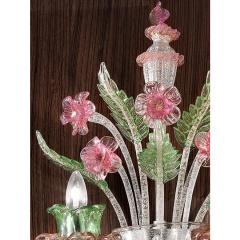  Murano Venetian Floral C Rezzonico Murano Glass Wall Sconce With Silver Leaf - 4378077