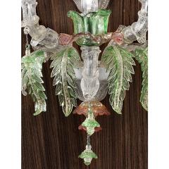 Murano Venetian Floral C Rezzonico Murano Glass Wall Sconce With Silver Leaf - 4378083