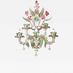  Murano Venetian Floral C Rezzonico Murano Glass Wall Sconce With Silver Leaf - 4379447