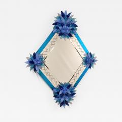  Murano Venetian Mirror Azzurro by Muranos Fratelli Tosi - 2442284