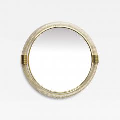  Murano Venetian Round Torgiglione Torchon Murano Glass Wall Mirror in Barovier Style - 4379430