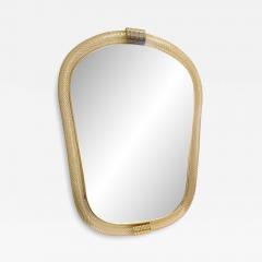  Murano Venetian Torciglione Torchon Murano Glass Wall Mirror in Barovier Style - 4379448