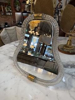  Murano Vintage Murano Style Twisted Art Glass Vanity Mirror with Brass Accents - 4594102