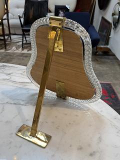  Murano Vintage Murano Style Twisted Art Glass Vanity Mirror with Brass Accents - 4594106