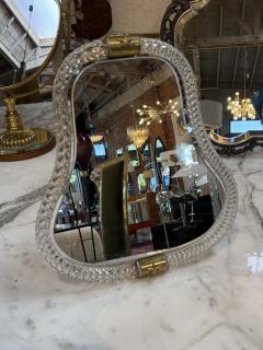  Murano Vintage Murano Style Twisted Art Glass Vanity Mirror with Brass Accents - 4594107