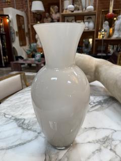  Murano White Murano Art Glass Vase - 4373220