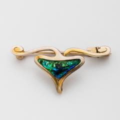  Murrle Bennett Co Murrle Bennett Gold with Enamel Heart Brooch - 1348239