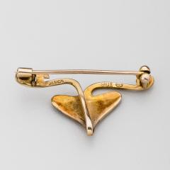  Murrle Bennett Co Murrle Bennett Gold with Enamel Heart Brooch - 1348240