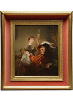  N G Peetz A LARGE KPM PORCELAIN PLAQUE DEPICTING REMBRANDT AND SASKIA 19TH CENTURY - 3567078