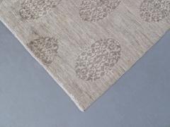  NASIRI Traditional Handknotted Square Rug with a 19th Century Tibetan Motif in Natural - 1329549