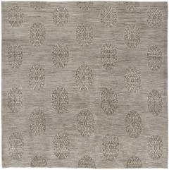  NASIRI Traditional Handknotted Square Rug with a 19th Century Tibetan Motif in Natural - 1329552