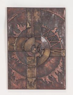  NIALL BRUTON BRUTALIST COPPER AND BRASS WALL SCULPTURE BY NIALL BRUTON - 3342988