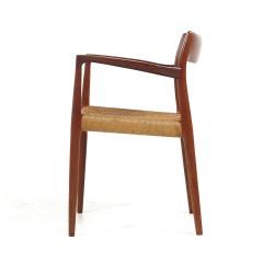  NIELS O MOLLER Niels Moller Model 57 MCM Danish Teak and Rope Captains Dining Chairs Pair - 3842189
