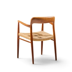  NIELS O MOLLER Niels Moller Model 57 Mid Century Danish Teak and Rope Captains Chairs Pair - 4719663