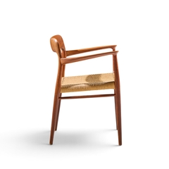  NIELS O MOLLER Niels Moller Model 57 Mid Century Danish Teak and Rope Captains Chairs Pair - 4719664