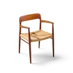  NIELS O MOLLER Niels Moller Model 57 Mid Century Danish Teak and Rope Captains Chairs Pair - 4719666