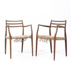  NIELS O MOLLER Niels Moller Model 62 Mid Century Danish Teak Captains Chairs Pair - 4012478