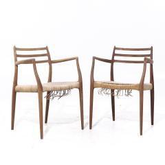  NIELS O MOLLER Niels Moller Model 62 Mid Century Danish Teak Captains Chairs Pair - 4012482