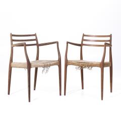  NIELS O MOLLER Niels Moller Model 62 Mid Century Danish Teak Captains Chairs Pair - 4019067