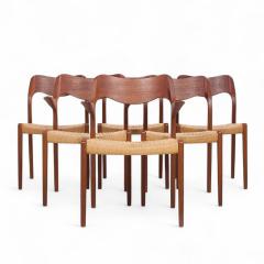  NIELS O MOLLER Niels Moller Models 55 71 Mid Century Danish and Rope Dining Chairs Set of 6 - 4307063