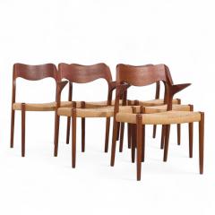  NIELS O MOLLER Niels Moller Models 55 71 Mid Century Danish and Rope Dining Chairs Set of 6 - 4307065