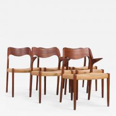 NIELS O MOLLER Niels Moller Models 55 71 Mid Century Danish and Rope Dining Chairs Set of 6 - 4307124