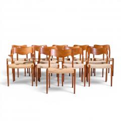  NIELS O MOLLER Niels Moller Models 55 and 71 Mid Century Danish Teak Dining Chairs Set of 12 - 4657394