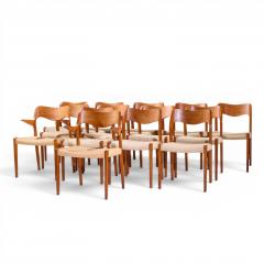  NIELS O MOLLER Niels Moller Models 55 and 71 Mid Century Danish Teak Dining Chairs Set of 12 - 4657398
