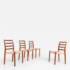  NIELS O MOLLER Niels Otto Moller model 85 dining chairs in teak Denmark 1960 - 3717281