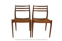  NIELS O MOLLER Pair Mid Century Niels Otto Moller Model 78 Teak Chairs - 3285762