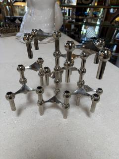  Nagel Stoffi Set of 10 Nagel Stoff Modular Chrome Candle Holders - 4584986