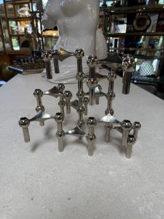  Nagel Stoffi Set of 10 Nagel Stoff Modular Chrome Candle Holders - 4584987