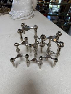  Nagel Stoffi Set of 10 Nagel Stoff Modular Chrome Candle Holders - 4584988